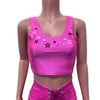 Pink Star Cowgirl Costume Outfit | Flare Pants w/ Crop Top Like Barbie - Peridot Clothing