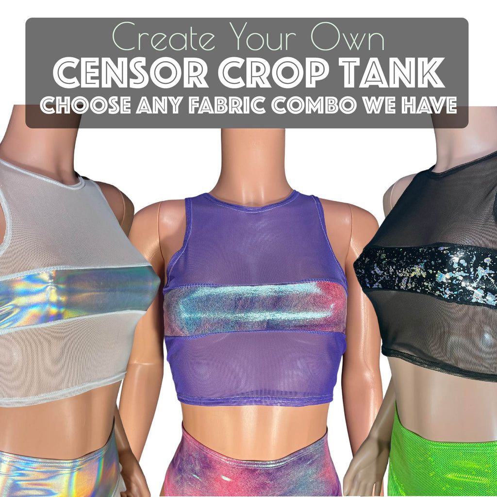 Design Your Own Censor Crop Tank - Design Custom
