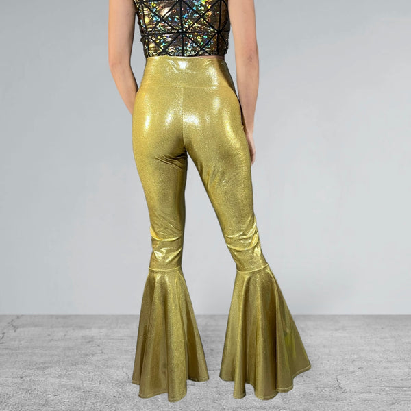Bell Bottom Jean in Gold Foil
