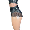Ruffle Hot Pants High-Waisted Cheeky Bikini in Holo Splatter - Peridot Clothing