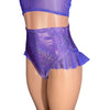 Ruffle Hot Pants High-Waisted Cheeky Bikini in Lavender Shattered Glass - Peridot Clothing