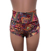 SALE - Ready to Ship - High Waist Ruched Booty Shorts in Paisley - Peridot Clothing