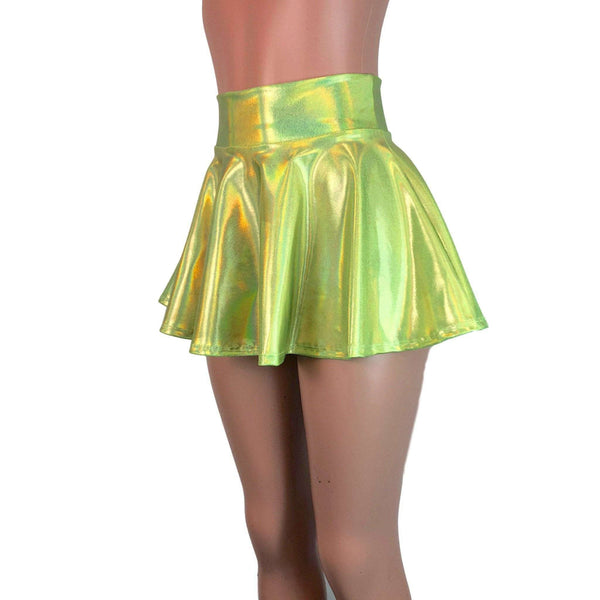Holographic Oil Slick Skater Skirt - 13 Inch Length, High Waisted, Made In USA, XLarge - View #8