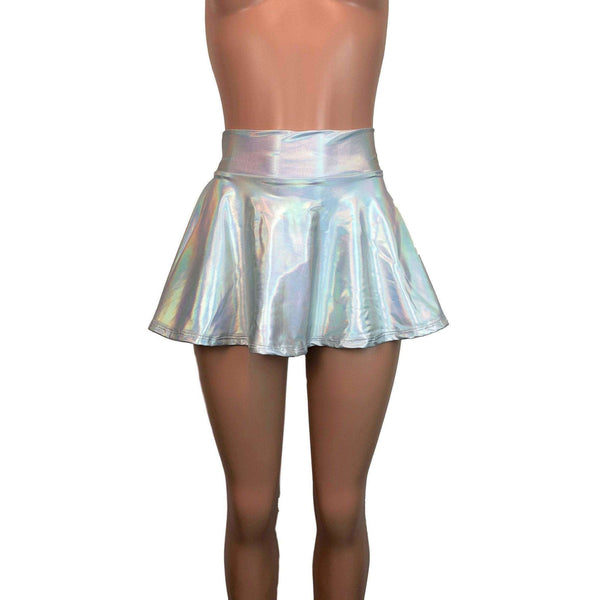 Holographic Oil Slick Skater Skirt - 13 Inch Length, High Waisted, Made In USA, XLarge - View #5