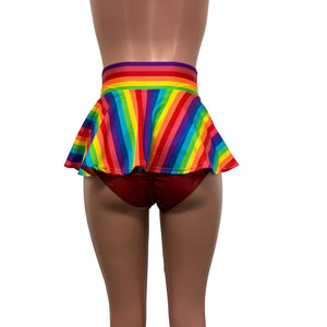 10" Mini Skater Skirt - Rainbow Stripe - Peridot Clothing
