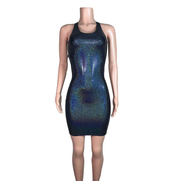 Black Holographic Bodycon Dress XLarge