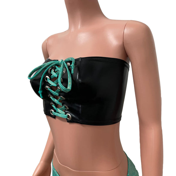 black-metallic-lace-up-tube-