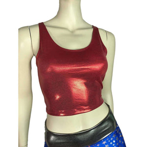 Crop Tank Top - Red Mystique - Peridot Clothing