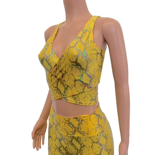 yellow snakeskin top