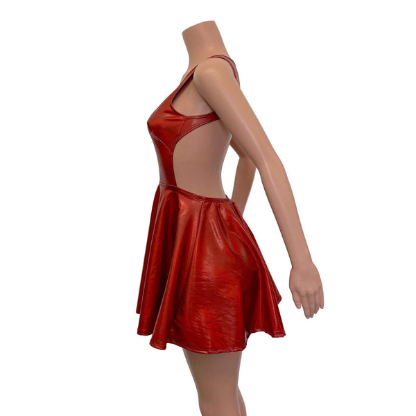 gjorde det munching anmodning Red Skater Dress - Holographic Rave Dress in Red