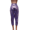 Harem Pants Drop-Crotch w/Pockets - Metallic Lilac Purple Joggers - Peridot Clothing