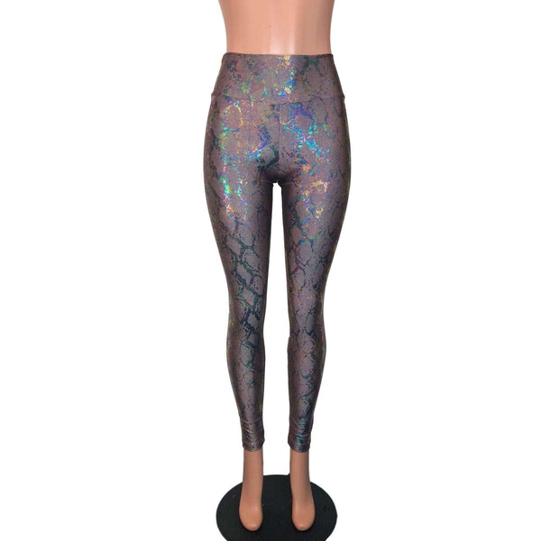 Mermaid Scale Holo Holographic High Waisted Leggings Pants– Peridot Clothing