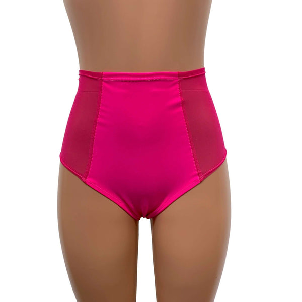 Neon Pink Ruched V Shape Bikini Bottom - ShopperBoard