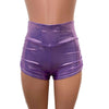 Ruched Booty Shorts - lilac Mystique Metallic - Peridot Clothing