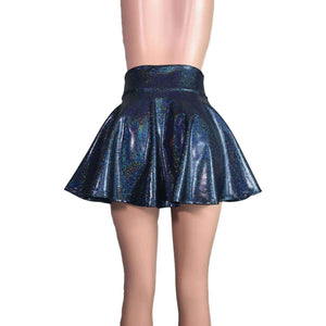 Skater Skirt - Black Holographic - Peridot Clothing