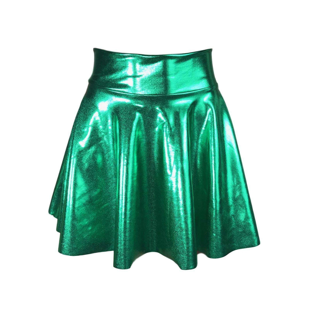 Skater Skirt - Green Metallic - Peridot Clothing