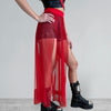 Mesh Maxi Duster Skirt Skirt - Long Double Side Slit Skirt - Sheer Festival Skirt - Many Colors