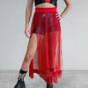 Mesh Maxi Duster Skirt Skirt - Long Double Side Slit Skirt - Sheer Festival Skirt - Many Colors