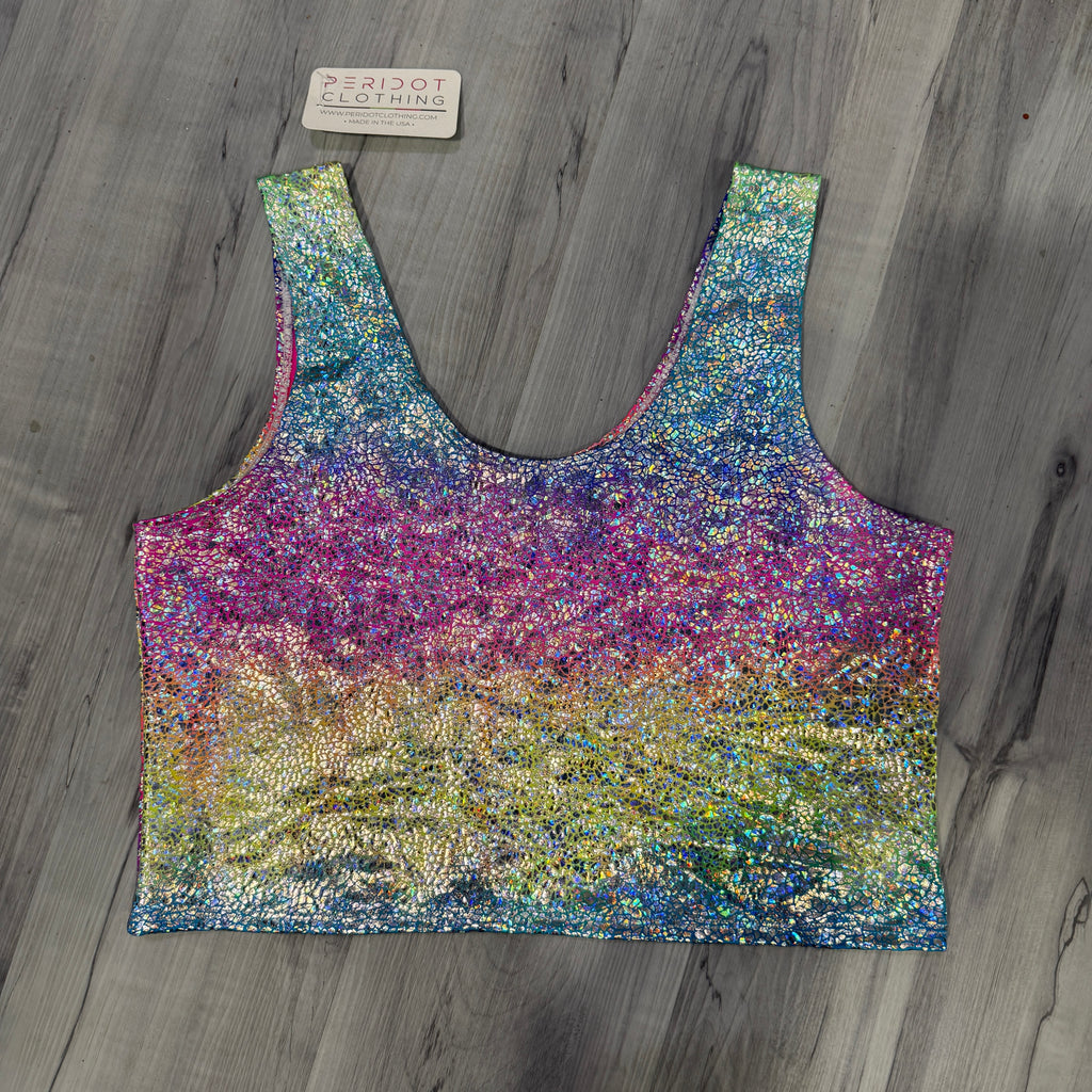 SALE - XL - Crop Tank Top - Rainbow Avatar