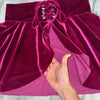 SALE - 2XL - Lace-Up Corset Skirt - Fuchsia Velvet