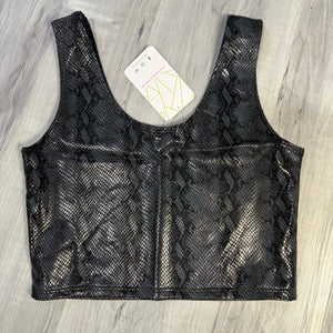 SALE - Crop Tank Top - Black Python Snakeskin