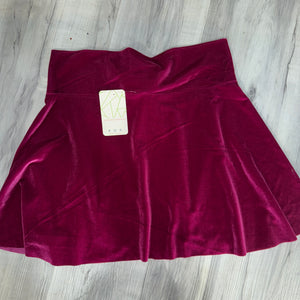 SALE - 2XL - Lace-Up Corset Skirt - Fuchsia Velvet