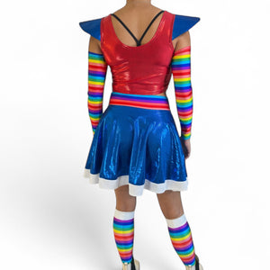 Rainbow Girl Costume – 4-Piece Set with Arm & Calf Sleeves