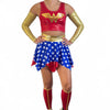 Superhero Woman Costume – 4-Piece Set with Arm & Calf Sleeves