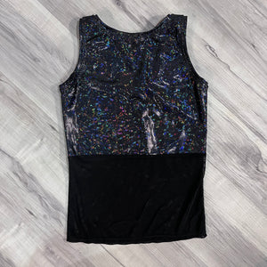 SALE - XS - Black Holographic and Mesh Tank