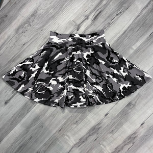 SALE - SMALL Black/Gray Camo Skater Skirt