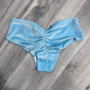 SALE - SMALL Low-Rise Scrunch Bikini Hot Pants - Light Blue Velvet