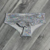 SALE - XSMALL - Mid-Rise Scrunch Bikini Hot Pants - Silver Shattered Glass