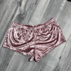 SALE - SMALL Rave Shorts - Dusty Pink Crushed Velvet