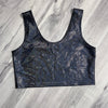 SALE - LARGE Crop Tank Top - Black Holographic