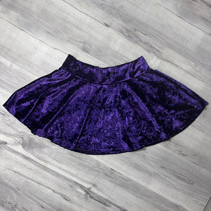 SALE - XL 14" Skater Skirt - Purple Crushed Velvet