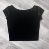 SALE - XS Cap Sleeve Crop Top - Black Velvet