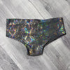 SALE - SMALL - Mid-Rise Scrunch Bikini Hot Pants - Gray Snakeskin