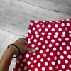 SALE - MEDIUM - Red w/ White Polka Dot A-line Skirt w/ Pockets