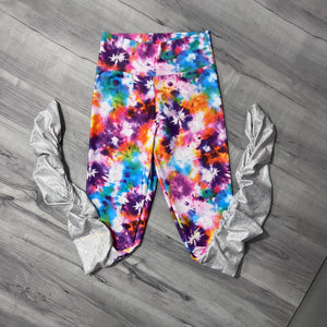 SALE - SMALL Tie Dye Blitz High-Waisted Ruched Leggings Pants