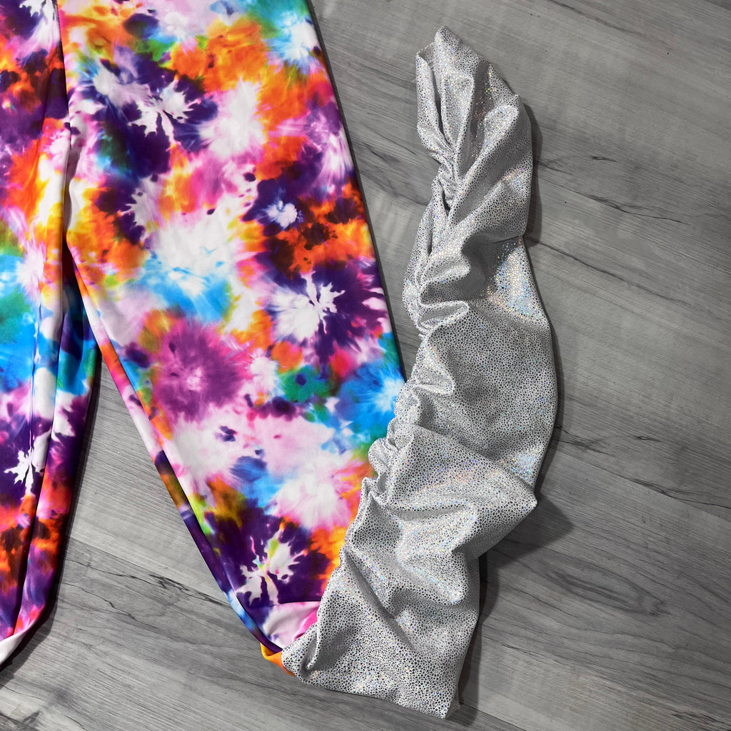 SALE - SMALL Tie Dye Blitz High-Waisted Ruched Leggings Pants