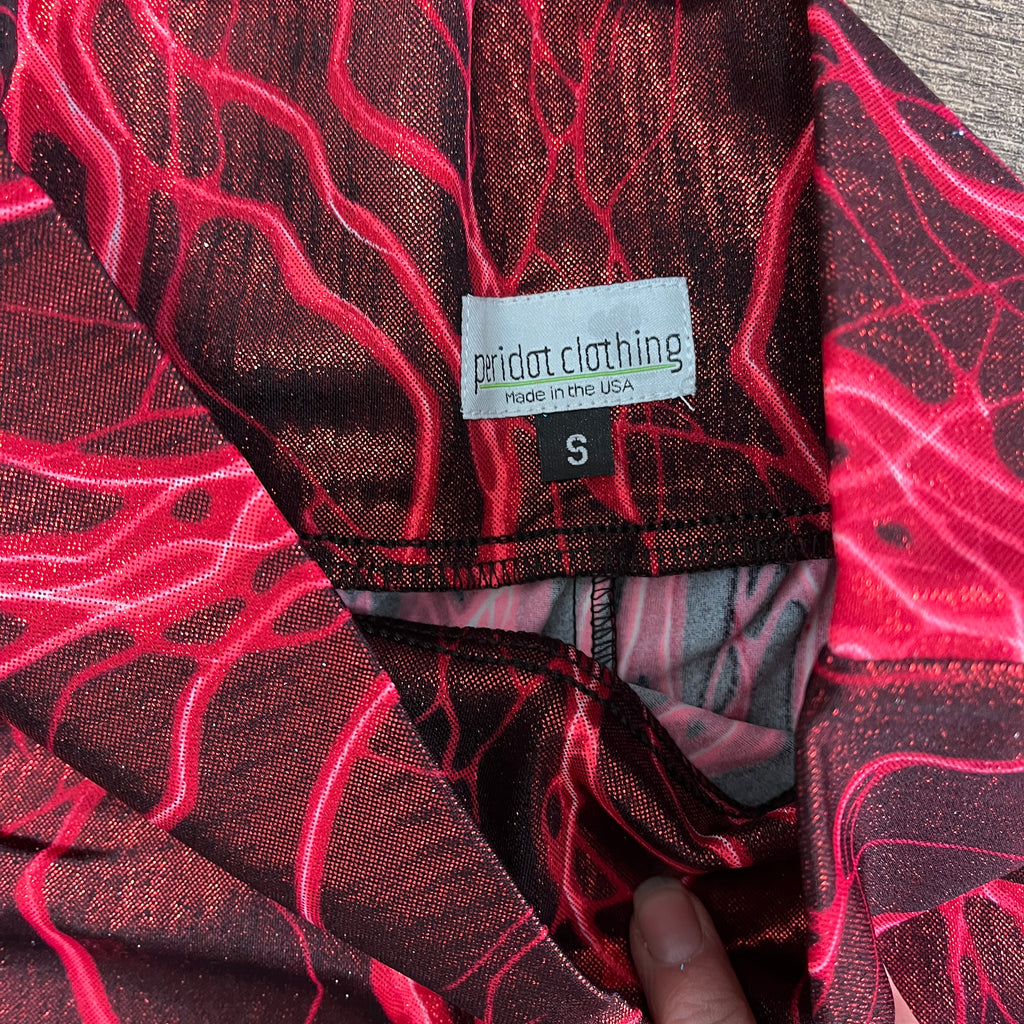 Copy of SALE - SMALL HIGH WAIST Booty Shorts - Red Lightning - Peridot Clothing