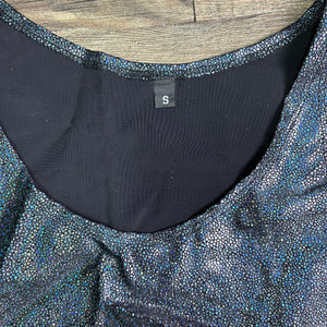 SALE - SMALL Crop Tank Top - Black Holographic