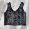 SALE - Lace-Up Crop Tank Top - Black Python Snakeskin