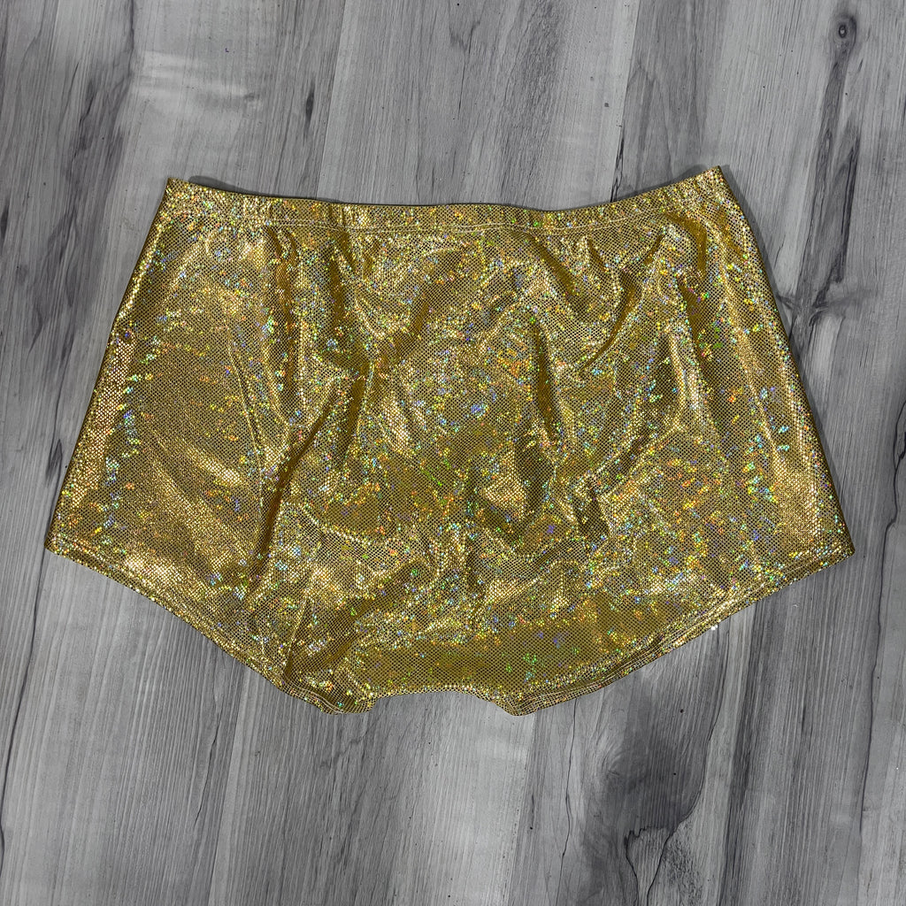 SALE Men's Gold Shattered Glass Booty Shorts Boxer Briefs