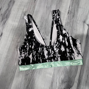 SALE - SMALL Black & White w/ Mint Spandex Bralette