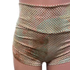 SALE - High Waisted Ruched Booty Shorts - Sheer Rainbow Dot