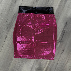 SALE - SMALL Pencil Skirt - Pink Mystique w/Black Waistband