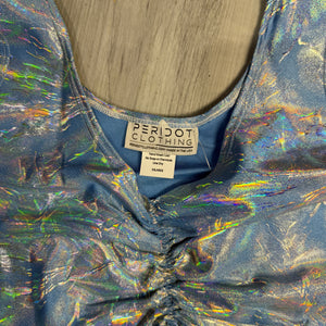 SALE - 3XLARGE Holographic Cracked Ice Ruched Crop Top