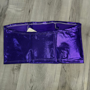 SALE - XL - Tube Top Bandeau - Purple Mystique Metallic