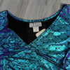 SALE - LARGE or XL Long Sleeve Crop Wrap Top - Mermaid Holographic